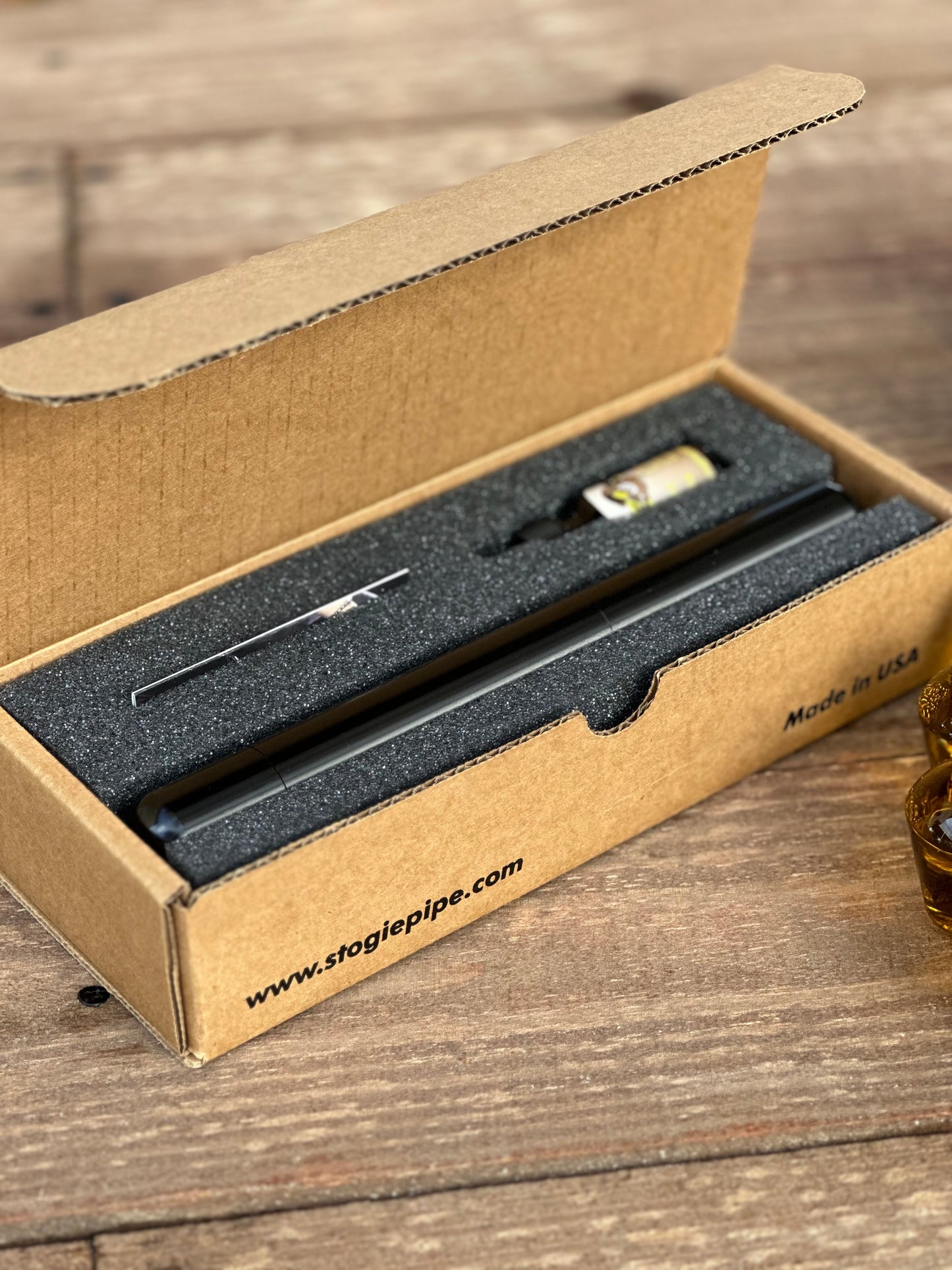 Polished Black Stogie Pipe