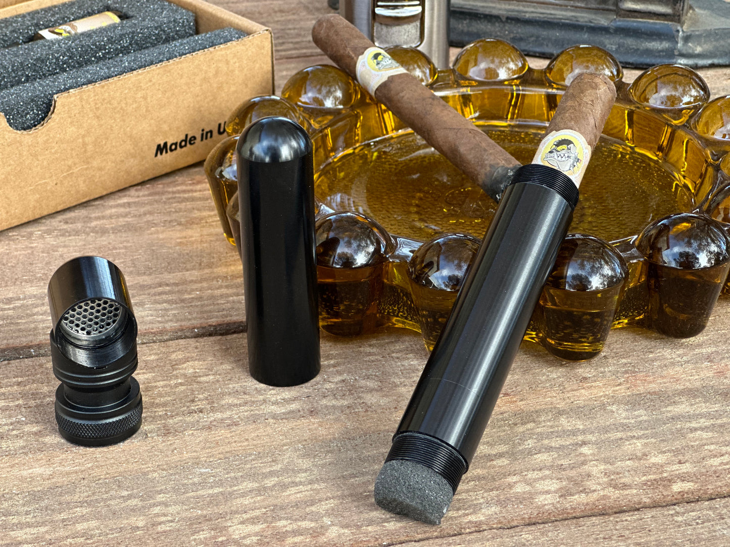 Polished Black Stogie Pipe